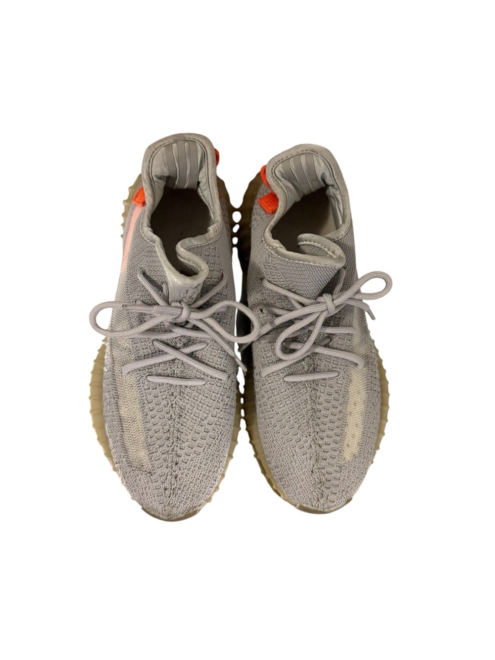 Adidas Yeezy Boost 350 Neutral Gray Athletic Knit Sneakers with Gum Sole
